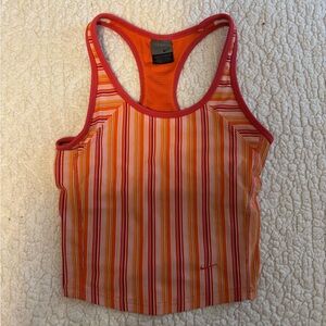 Nike Red and Orange Striped sports bra tank
